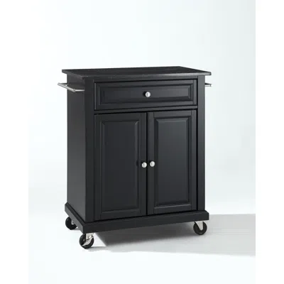Crosley Furniture Compact Granite Top Kitchen Cart Black/black