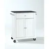 Crosley Furniture Compact Granite Top Kitchen Cart White/black
