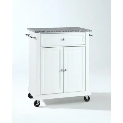 Crosley Furniture Compact Granite Top Kitchen Cart White/gray