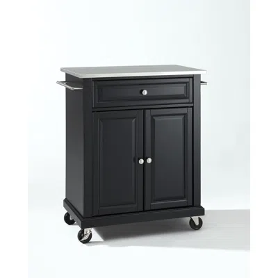 Crosley Furniture Compact Stainless Steel Top Kitchen Cart Black/stainless Steel