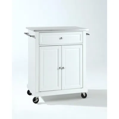 Crosley Furniture Compact Stainless Steel Top Kitchen Cart White/stainless Steel