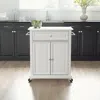 Crosley Furniture Compact Stone Top Kitchen Cart White/white