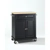 Crosley Furniture Compact Wood Top Kitchen Cart Black/natural