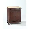 Crosley Furniture Compact Wood Top Kitchen Cart Mahogany/natural
