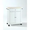 Crosley Furniture Compact Wood Top Kitchen Cart White/natural