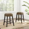 Crosley Furniture Edgewater 2pc Backless Counter Stool Set Seagrass/darkbrown - 2 Stools