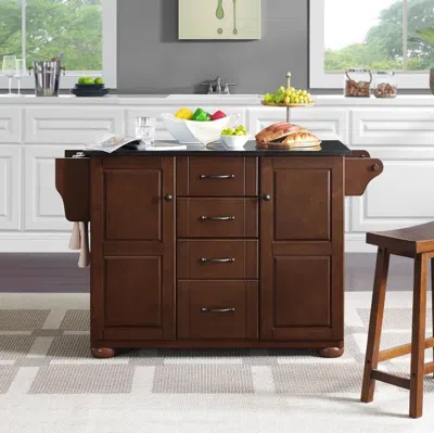 Crosley Furniture Eleanor Mahogany/black Granite Top Kitchen Cart In Brown