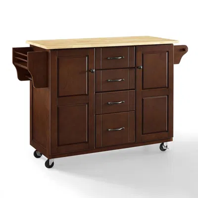 Crosley Furniture Eleanor Wood Top Kitchen Island Mahogany/natural