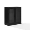 Crosley Furniture Essen Stackable Glass Door Kitchen Pantry Storage Cabinet In Black