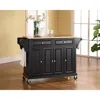 Crosley Furniture Full Size Wood Top Kitchen Cart Black/natural