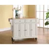 Crosley Furniture Full Size Wood Top Kitchen Cart White/natural