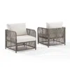 Crosley Furniture Granite Bay 2-piece Wicker Outdoor Chair Set In Gray