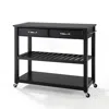 Crosley Furniture Granite Top Kitchen Prep Cart Black/black