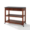 Crosley Furniture Granite Top Kitchen Prep Cart Cherry/black