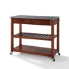 Crosley Furniture Granite Top Kitchen Prep Cart Cherry/gray