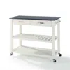 Crosley Furniture Granite Top Kitchen Prep Cart White/black