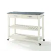 Crosley Furniture Granite Top Kitchen Prep Cart White/gray