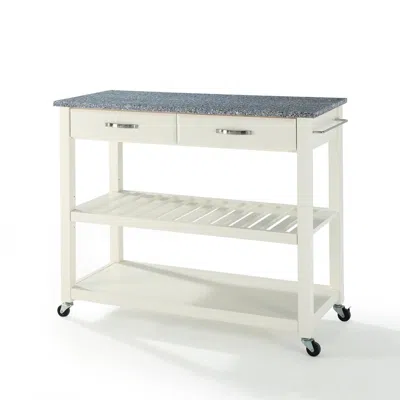 Crosley Furniture Granite Top Kitchen Prep Cart White/gray