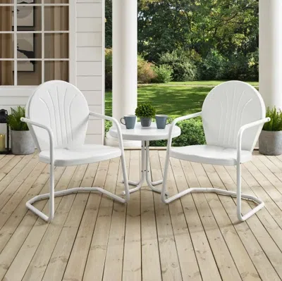 Crosley Furniture Griffith 3pc Outdoor Chair Set In White