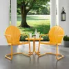 Crosley Furniture Griffith 3pc Outdoor Metal Armchair Set Tangerine Gloss - Side Table & 2 Chairs