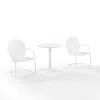 Crosley Furniture Griffith 3pc Outdoor Metal Bistro Set White Gloss/white Satin - Bistro Table & 2 Chairs