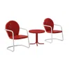 Crosley Furniture Griffith 3pc Retro Outdoor Chair Set In Red