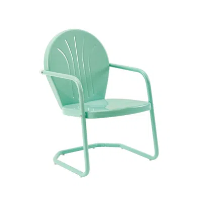 Crosley Furniture Griffith Outdoor Metal Armchair Aqua Gloss