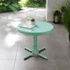 Crosley Furniture Griffith Outdoor Metal Side Table Aqua Gloss