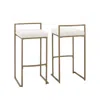 Crosley Furniture Harlowe 2pc Bar Stool Set Creme/ Gold - 2 Stools