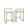 Crosley Furniture Harlowe 2pc Counter Stool Set Creme/ Gold - 2 Stools