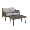 Crosley Furniture Haven 2pc Wicker Outdoor Loveseat Patio Furniture Set In Brown
