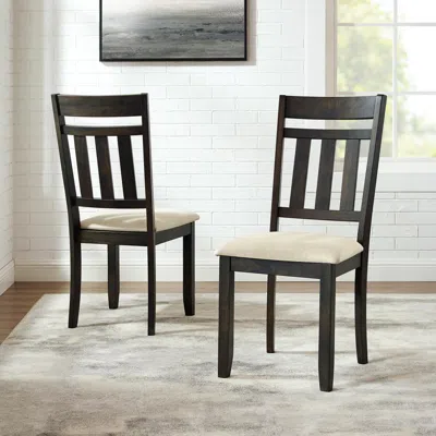 Crosley Furniture Hayden 2pc Slat Back Dining Chair Set Slate - 2 Slat Back Chairs In Brown