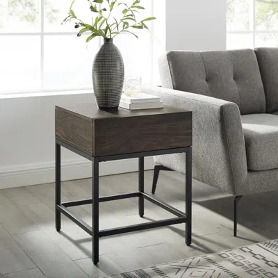 Crosley Furniture Jacobsen End Table Brown Ash/matte Black In Gray