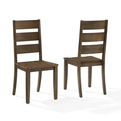 Crosley Furniture Joanna 2-piece Ladder-back Dining Chair Set In Brown