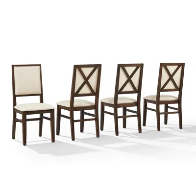 Crosley Furniture Joanna 4-piece Upholstered Back Dining Chair Set In Brown