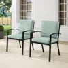 Crosley Furniture Kaplan 2pc Outdoor Metal Dining Chair Set Mist/oil Rubbed Bronze - 2 Chairs
