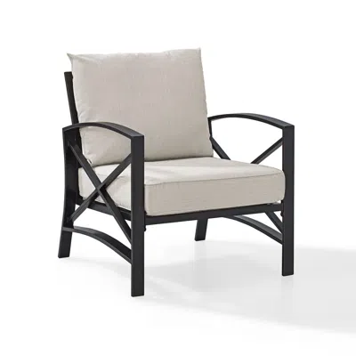 Crosley Furniture Kaplan Outdoor Metal Armchair Oatmeal/oil Rubbed Bronze