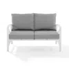 Crosley Furniture Kaplan Outdoor Metal Loveseat Gray/white