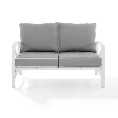 Crosley Furniture Kaplan Outdoor Metal Loveseat Gray/white