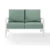 Crosley Furniture Kaplan Outdoor Metal Loveseat Mist/white