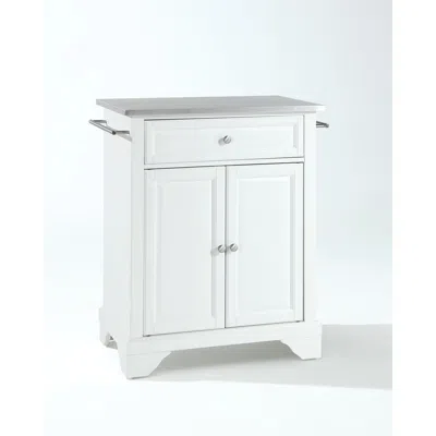 Crosley Furniture Lafayette Stainless Steel Top Portable Kitchen Island/cart White/stainless Steel In Black