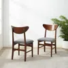 Crosley Furniture Landon 2pc Wood Dining Chairs W/upholstered Seat Mahogany - 2 Wood Back Chairs