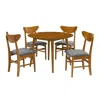 Crosley Furniture Landon 5pc Round Dining Set Acorn - Table & 4 Wood Back Chairs In Brown