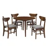 Crosley Furniture Landon 5pc Round Dining Set Mahogany - Table & 4 Wood Back Chairs In Brown