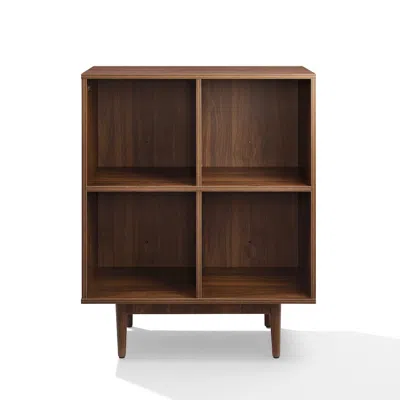 Crosley Furniture Liam 4 Cube Record Storage Media Stand Walnut In Brown