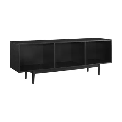 Crosley Furniture Liam Large Record Storage Console Cabinet In Black