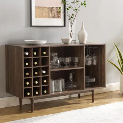 Crosley Furniture Liam Wine Storage Sideboard Walnut
