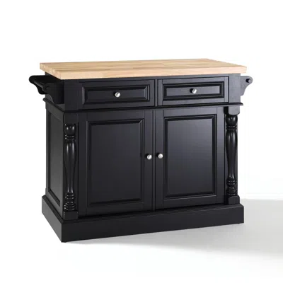 Crosley Furniture Oxford Butcher Block Kitchen Island Black | ModeSens