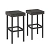 Crosley Furniture Palm Harbor 2pc Outdoor Wicker Bar Height Bar Stool Set Weathered Gray - 2 Stools