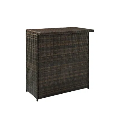 Crosley Furniture Palm Harbor Outdoor Wicker Bar Brown